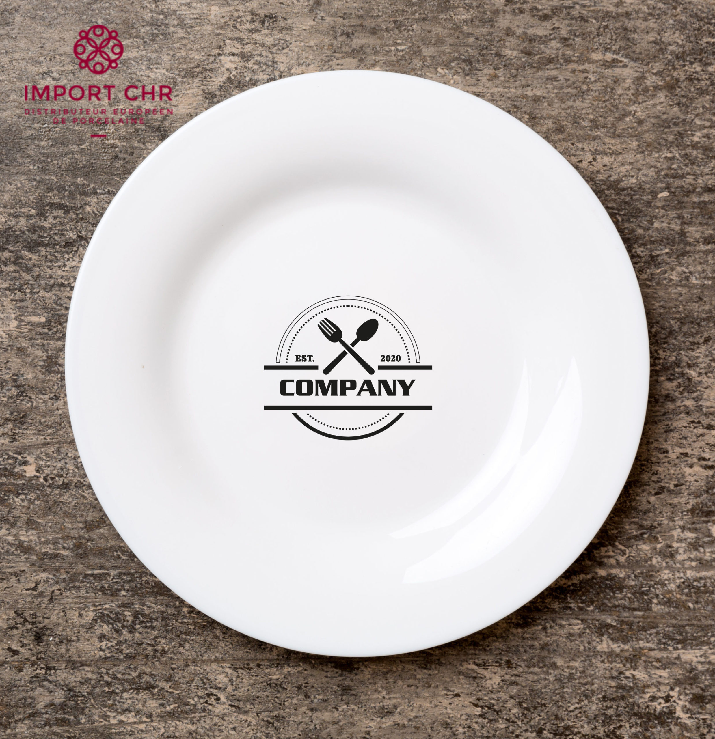Assiette-logotée Logo Import CHR